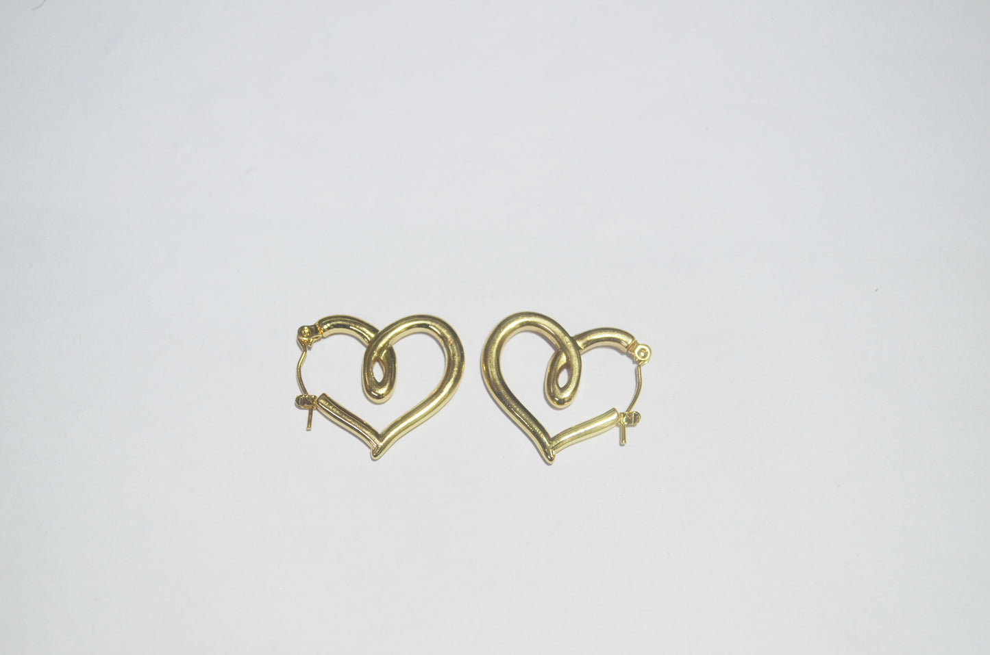 Stylish Gold-Tone Anti Tarnish Heart Shape Hoop Earrings for Women and Girls | Lightweight Artificial Jewellery | Perfect for Daily Wear & Gifting