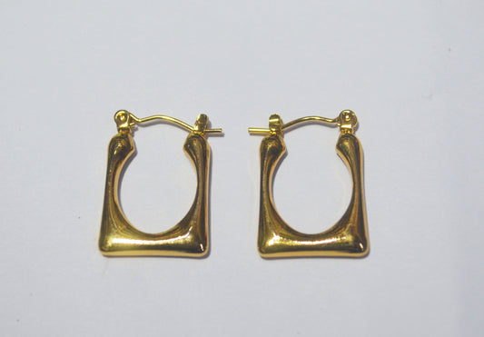 Anti Tarnish Sleek Modern Square Hoop Earrings