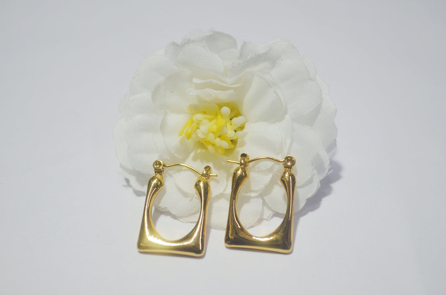 Anti Tarnish Sleek Modern Square Hoop Earrings