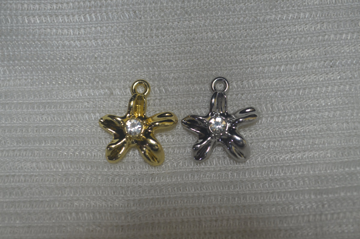 Anti-Tarnish Flower charm - Available in Gold & Silver