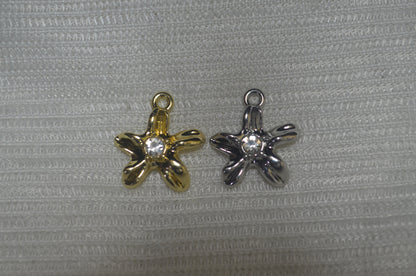 Anti-Tarnish Flower charm - Available in Gold & Silver