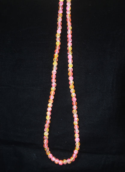 Dual-tone color Crackle Glass Beads - 26cm Strings, Pack of 5