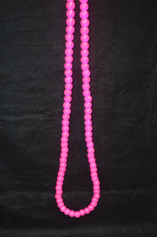 Neon Pink glass beads 8 mm (Pack of 5)