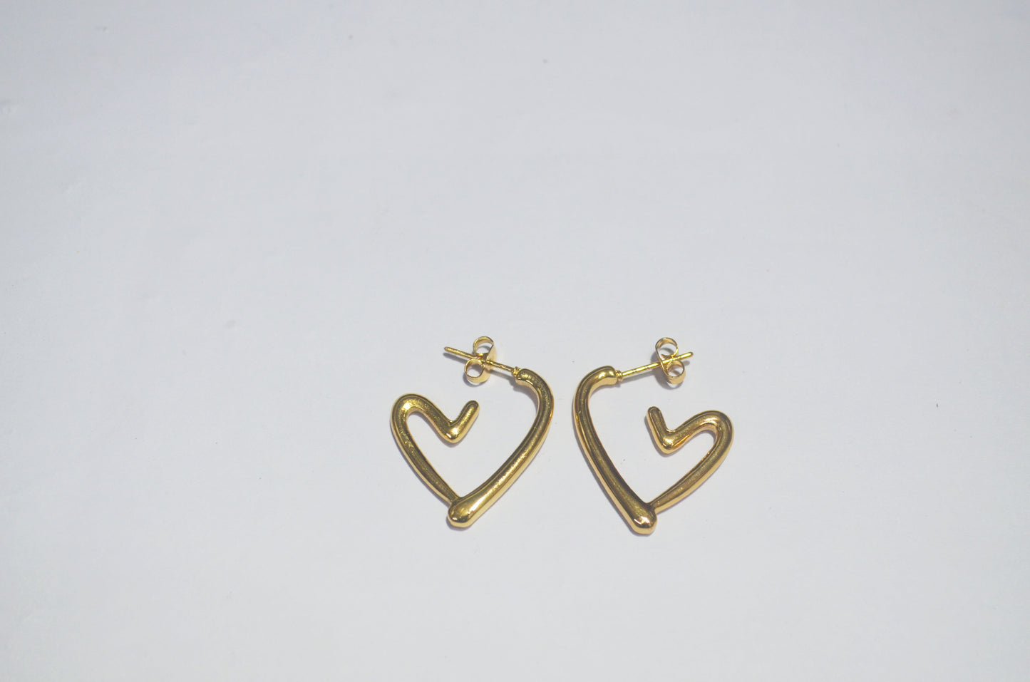 Trendy Gold-Tone Abstract Heart Shape Anti Tarnish Earrings for Women & Girls