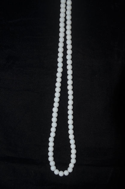 White glass beads 8 mm (Pack of 5)