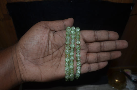 Crackle Glass Beads - 26cm Strings, Pack of 5
