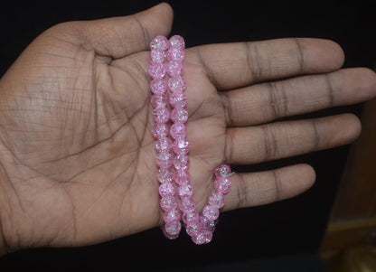 Crackle Glass Beads - 26cm Strings, Pack of 5