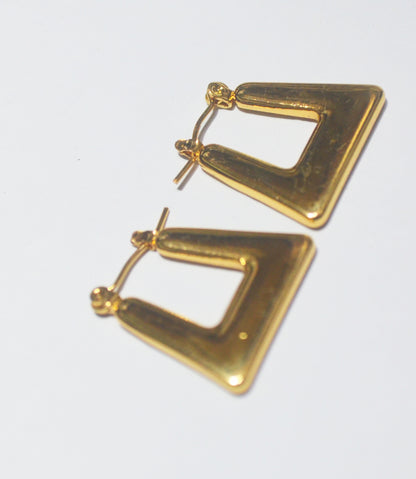 Stylish Gold Geometric Earrings with Anti-Tarnish Coating