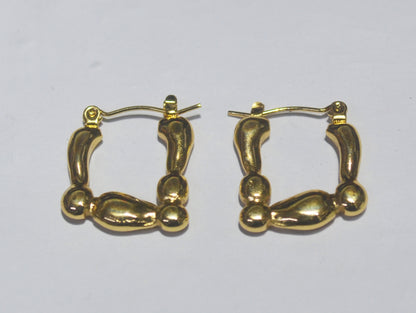 Chunky Gold Plated Square Hoop Earrings- Anti Tarnish Finish