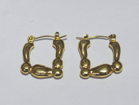 Chunky Gold Plated Square Hoop Earrings- Anti Tarnish Finish