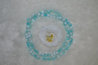 Dual-tone color Crackle Glass Beads - 26cm Strings, Pack of 5