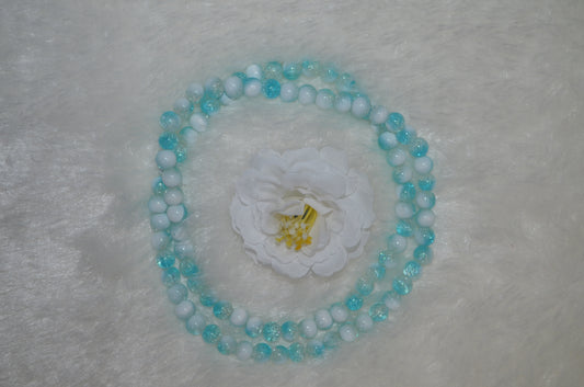 Dual-tone color Crackle Glass Beads - 26cm Strings, Pack of 5