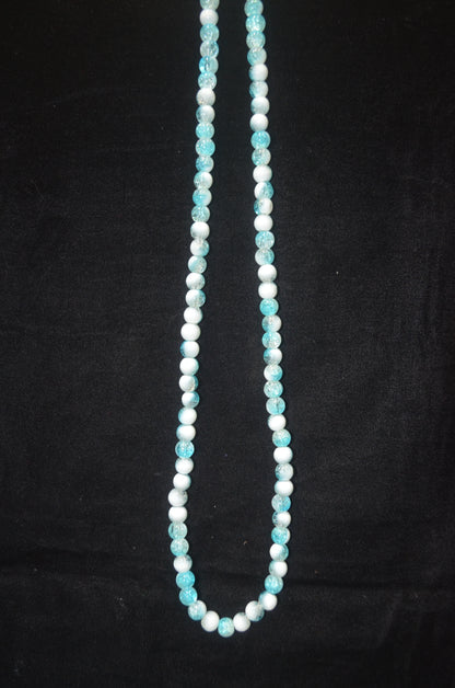 Dual-tone color Crackle Glass Beads - 26cm Strings, Pack of 5