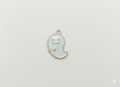 NAGNESHI Spooky Little White Ghost Enamel Charms Metal Pendant for Jewelry Making