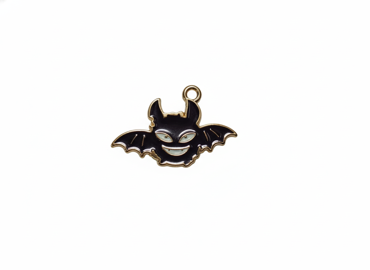 NAGNESHI Grinning Bat Enamel Charms Metal Pendant for Jewelry Making