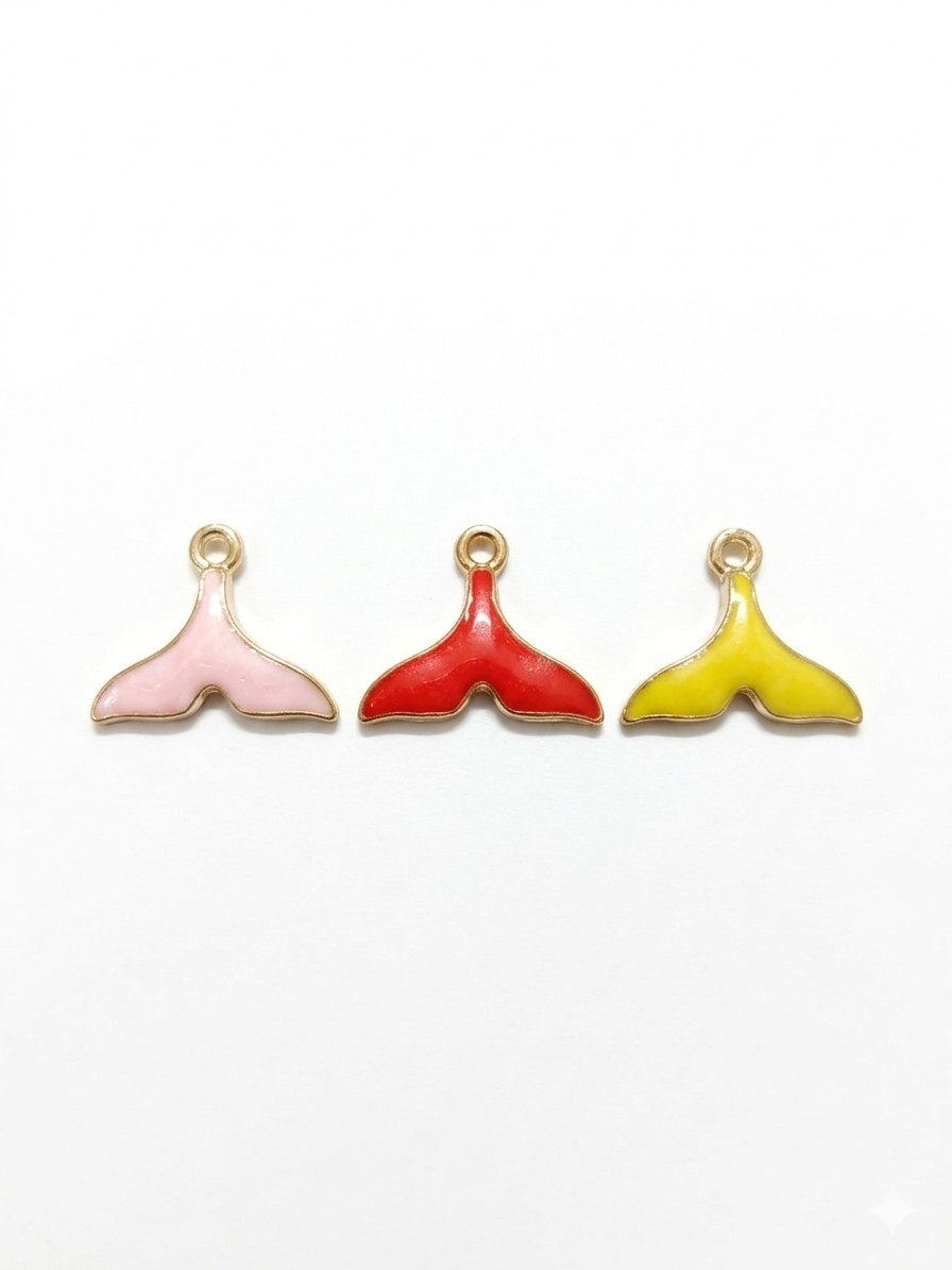 Whale Tail Charms | Mermaid Tail | Fish Tail | Enamel Charms