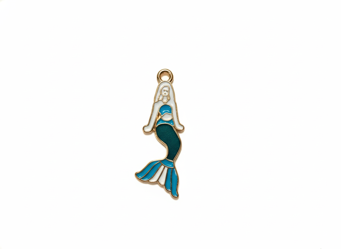 NAGNESHI Mermaid Enamel Charms Metal Pendant for Jewelry Making