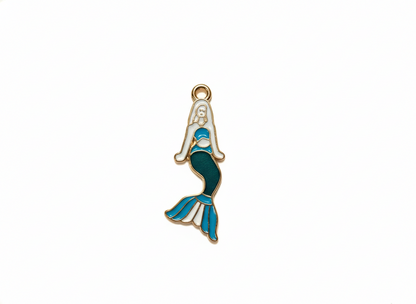 NAGNESHI Mermaid Enamel Charms Metal Pendant for Jewelry Making