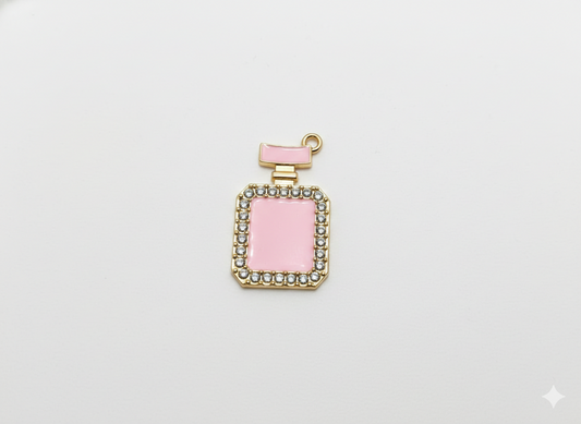NAGNESHI Luxury Pink Perfume Bottle Enamel Charms Metal Pendant for Jewelry Making