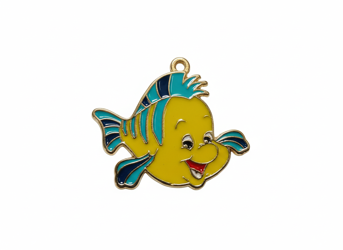 NAGNESHI Yellow Tropical Fish Enamel Charms Metal Pendant for Jewelry Making