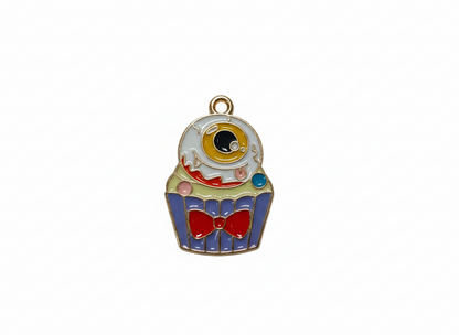 NAGNESHI Eyeball Cupcake Halloween Enamel Charms Metal Pendant for Jewelry Making