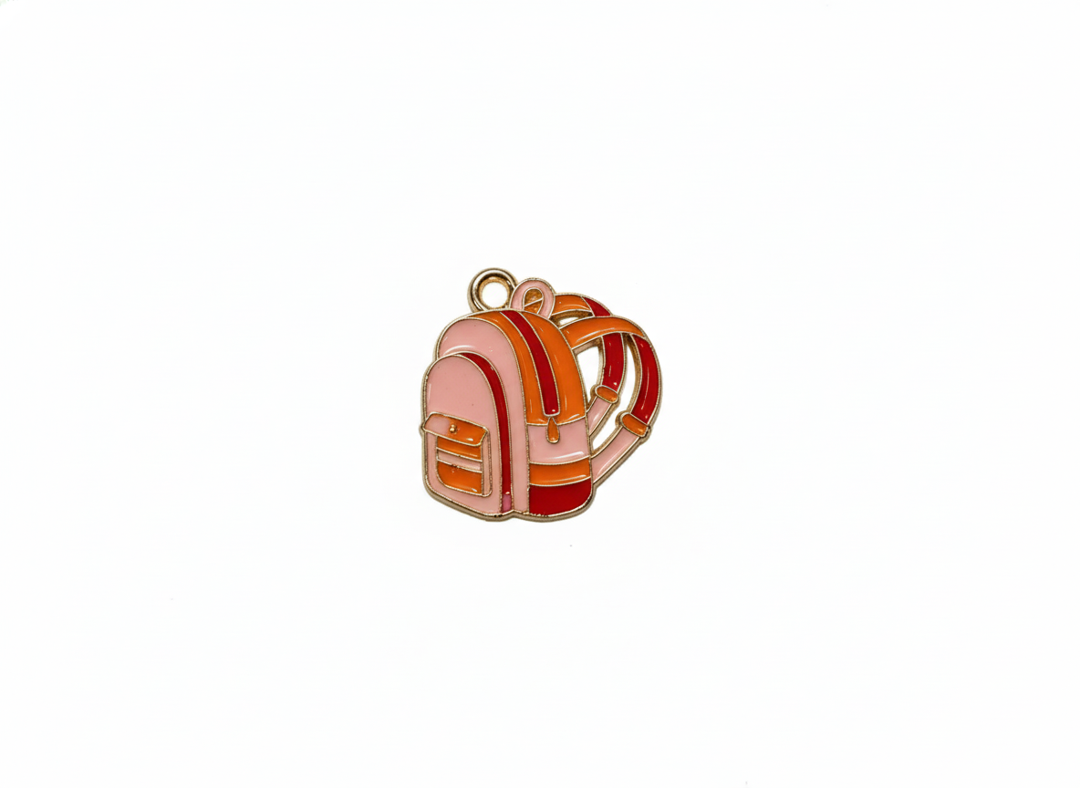 NAGNESHI Pink Pastel School Backpack Enamel Charms Metal Pendant for Jewelry Making