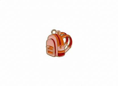NAGNESHI Pink Pastel School Backpack Enamel Charms Metal Pendant for Jewelry Making