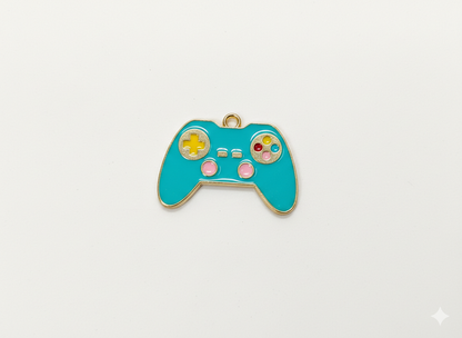 NAGNESHI Sky Blue Video Game Controller Enamel Charms Metal Pendant for Jewelry Making