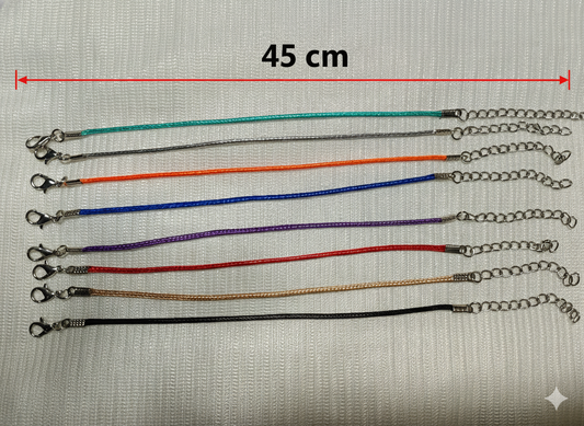 Set of 10 Colorful Cord Chains for Pendants & Charms (Adjustable Length)