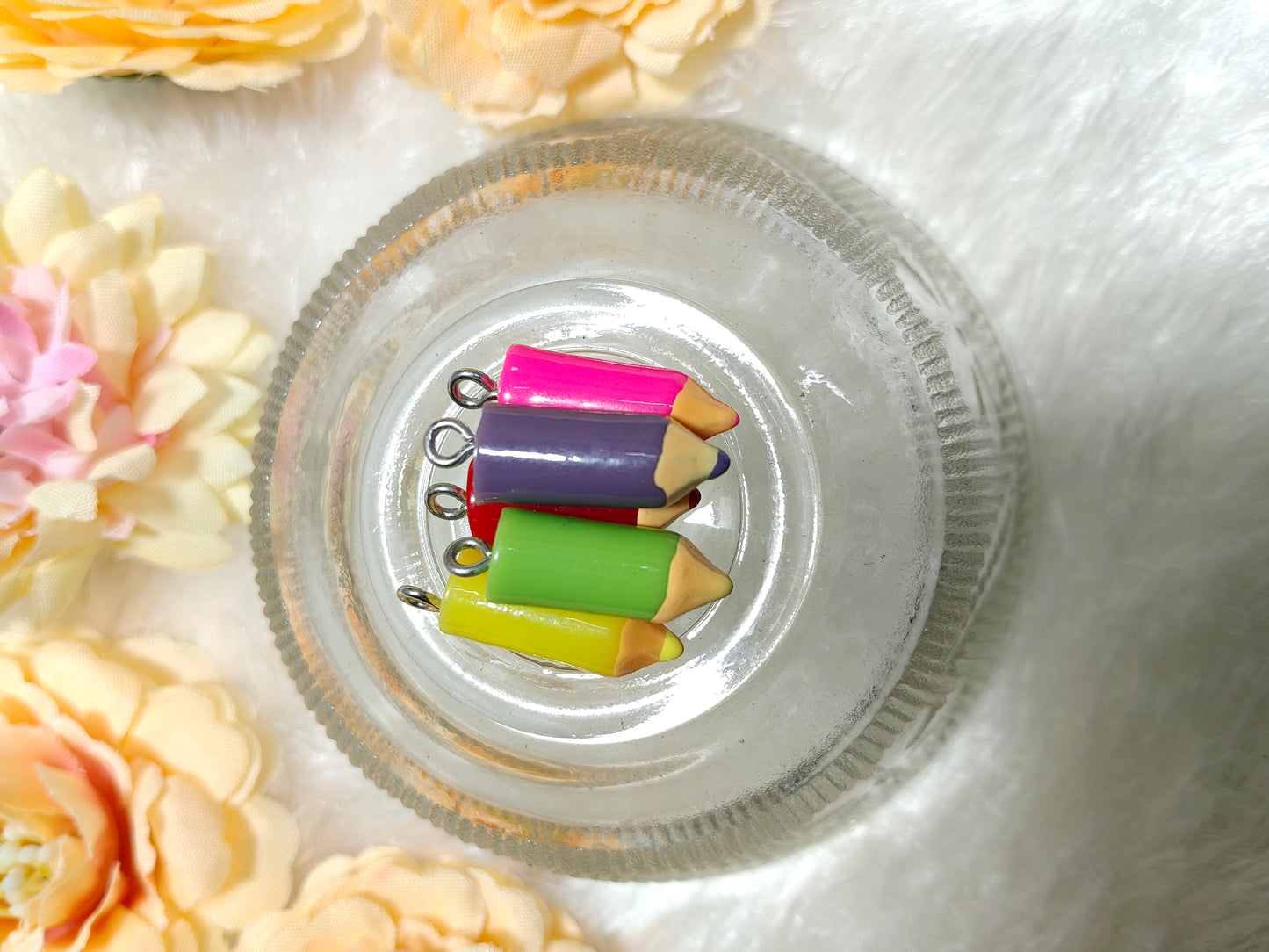 Colorful Pencil Charms Set - Pack of 10