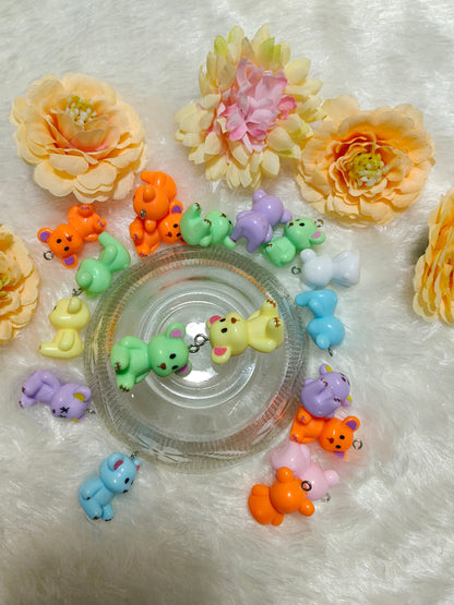 Mini 'LOVE' Teddy Bear Pendant Charm. Comes with pack of 7