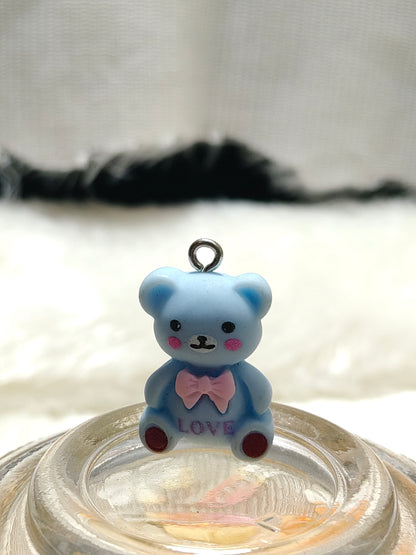 Mini 'LOVE' Bow Teddy Bear Pendant Charm. Comes with pack of 3
