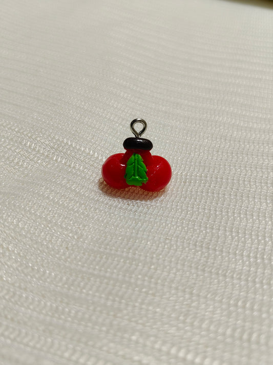 10-Pack Glossy Red Mini Apple/Pumpkin Charms (Set of 10)