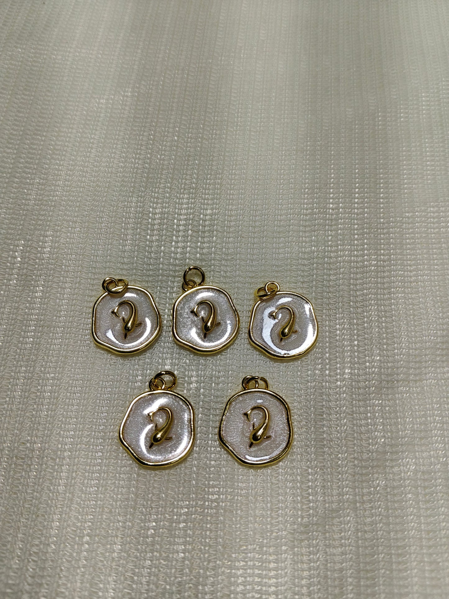Gold-Shark Charms | Anti-Tarnish Enamel Jewelry Pendants