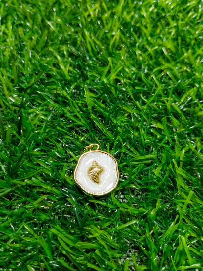 Anti-Tarnish Sea Shell Charms | Gold Conch Enamel Pendants