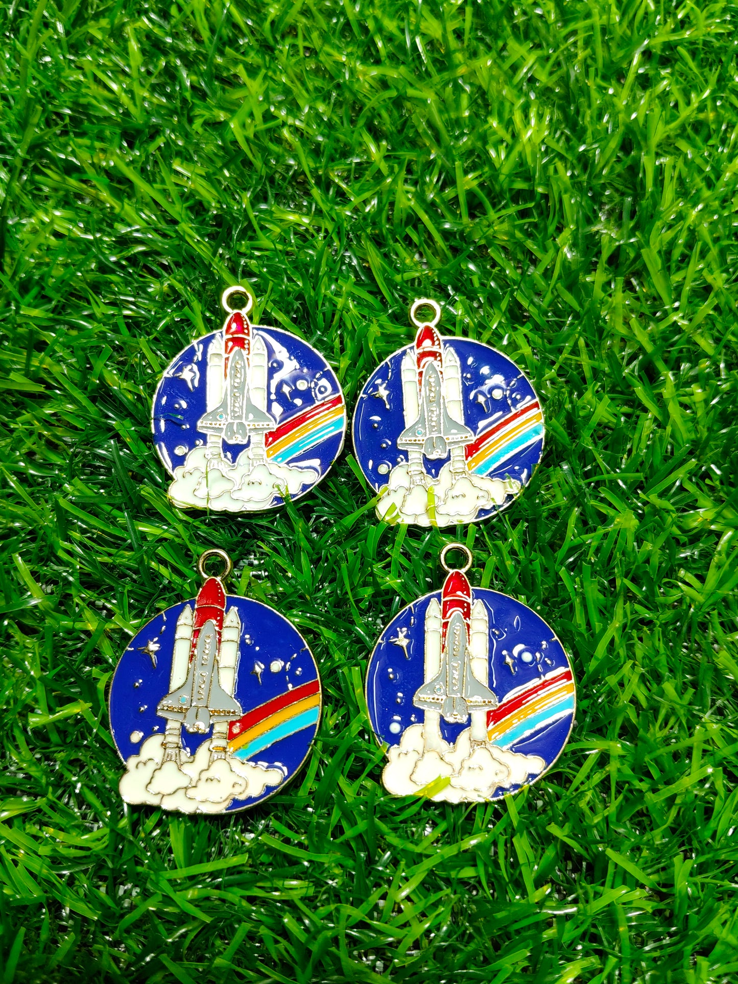 Space Shuttle Launch Enamel Charm | Cosmic Rainbow