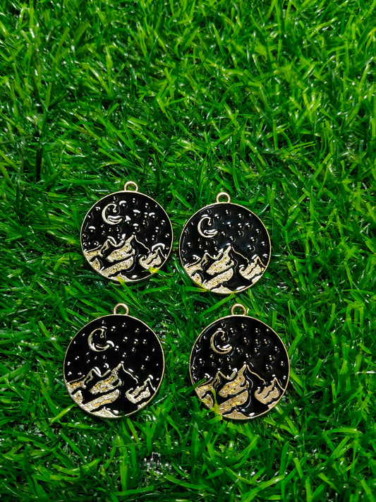 Golden Peaks and Stars Charm | Minimalist Adventure Jewelry