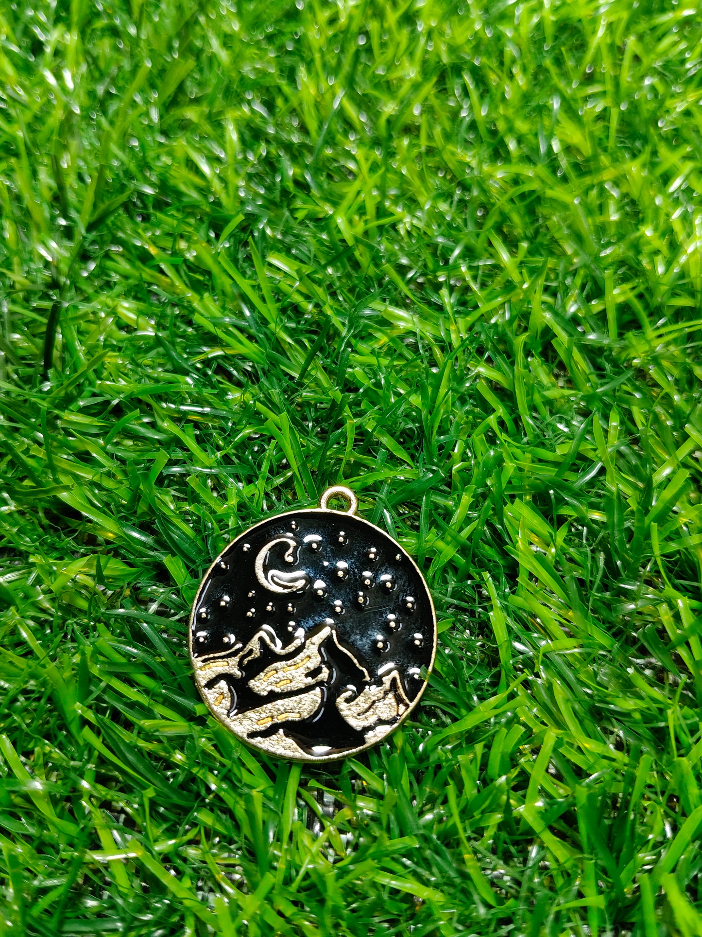 Golden Peaks and Stars Charm | Minimalist Adventure Jewelry