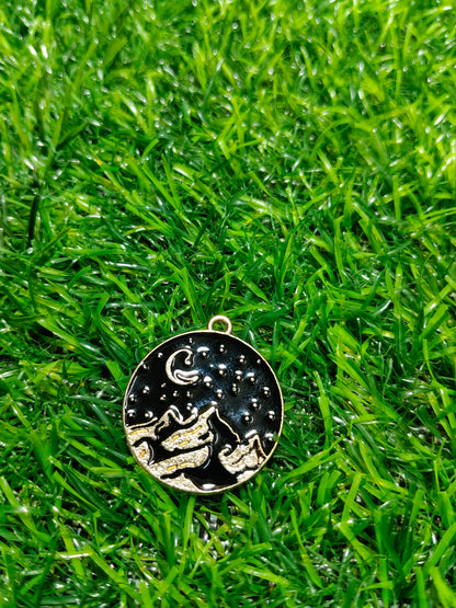 Golden Peaks and Stars Charm | Minimalist Adventure Jewelry