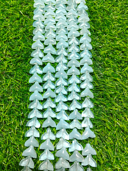 30-Piece Sky Blue Frosted Fish Tail Beads (Single Strings)