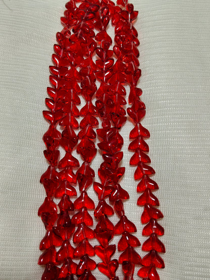 30-Piece Red Fish Tail Beads (Single Strings)