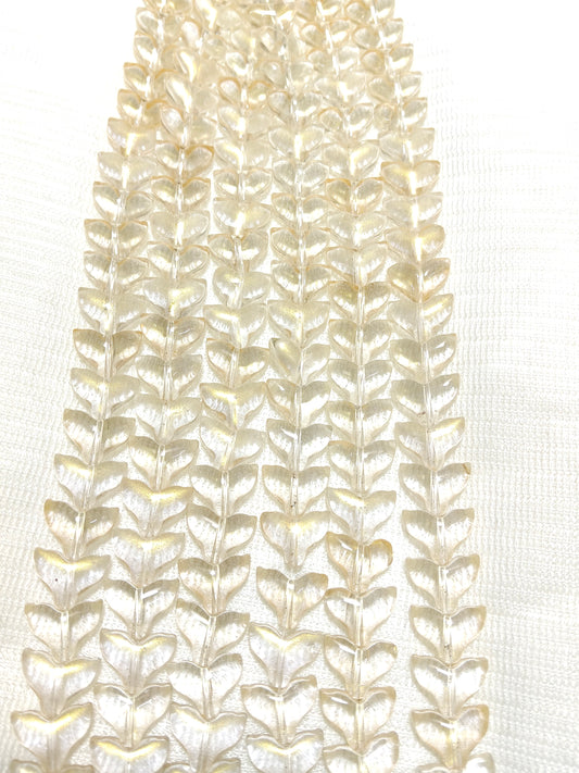 60-Piece Dual Tone Fish Tail Beads | Clear & Brown Ocean Glass (2 Strings)