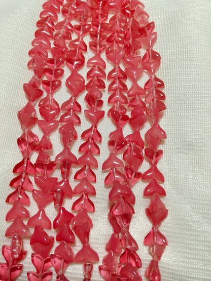 30-Piece Sizzling Red Fish Tail Beads (Single Strings)