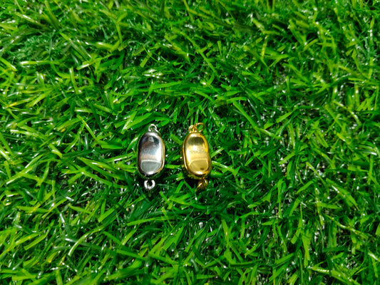 Sleek Anti-Tarnish Oval Charms/Connectors - Gold & Silver Finish