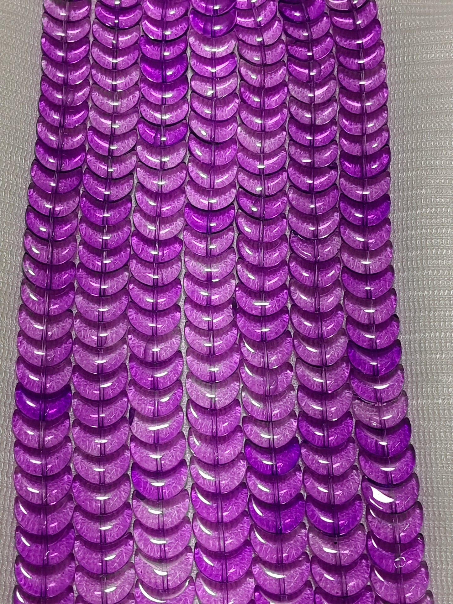 Luminous Lavender Glass Moon Beads - Pack of 2 Strings