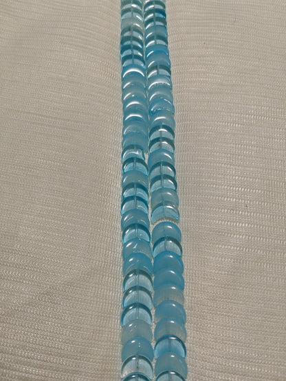 Serene Sky Blue Glass Moon Beads - Pack of 2 Strings