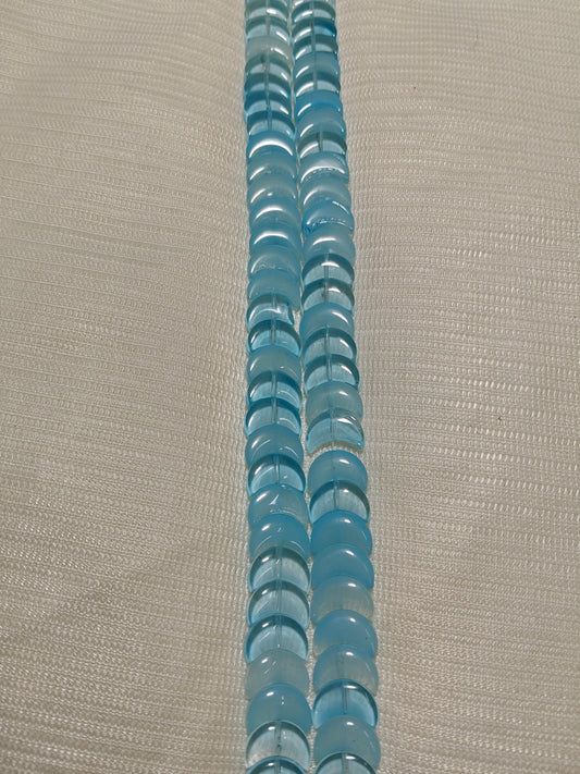 Serene Sky Blue Glass Moon Beads - Pack of 2 Strings