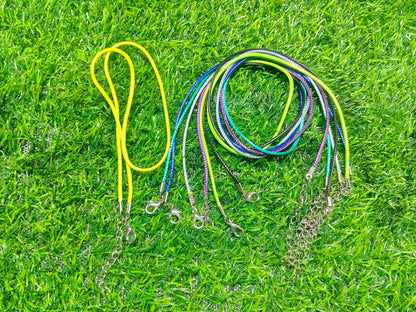 Set of 10 Colorful Cord Chains for Pendants & Charms (Adjustable Length)