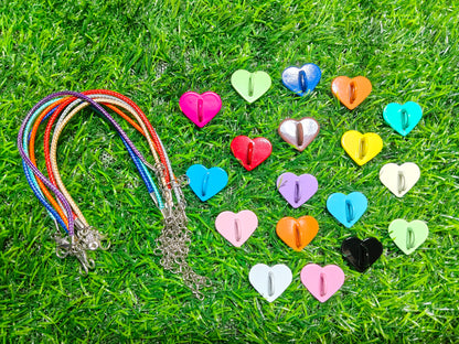 Heart-Shaped Multi-Color Plastic Clips/Charms -(Pack of 10)