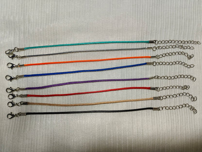 Set of 10 Colorful Cord Chains for Pendants & Charms (Adjustable Length)